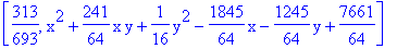 [313/693, x^2+241/64*x*y+1/16*y^2-1845/64*x-1245/64*y+7661/64]